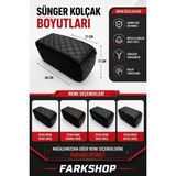 Fark Shop Citroen C-Elysee Ile Uyumlu Özel Sünger Kolçak Siyah Deri Siyah Dikişli