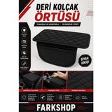 Fark Shop Fiat Brava Ile Uyumlu Özel Siyah Deri Siyah Dikiş Kolçak Örtüsü