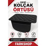 Fark Shop Honda Logo Ile Uyumlu Özel Siyah Deri Beyaz Dikiş Kolçak Örtüsü