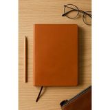 Fark Tanıtım Çizgisiz Not Defteri, Taba Termo Deri Kapaklı Defter, 128 Yaprak A5 Defter, Ofis ve Kırtasiye (14cm x 21 cm) (Taba Kapak)