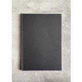 Fark Tanıtım Kareli Spiralli Not Defter, A4 Boyut (21x29,7 cm), 60 Yaprak, 90gr. Ivory Kağıt, Ofis İçin İdeal (Siyah Kapak)
