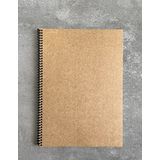 Fark Tanıtım Kareli Spiralli Not Defteri, A4 Boyut (21x29,7 cm), 60 Yaprak, 90gr. Ivory Kağıt, Ofis İçin İdeal (Kahverengi Kapak)