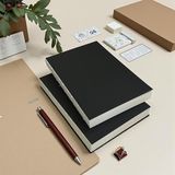 Fark Tanıtım Özel Tasarım Siyah Kraft Kapaklı A5 Kareli Defter - 180 Derece Açılabilir, Sırtı DIKIŞLI,%100 El Işçiliği, Ofis Için Ideal, Planlayıcı (Kareli) - 41 Delft Blue