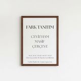Fark Tanıtım Premium Masif Çam Çerçeve - 3mm MDF Arkalık - 500 Mikron Kırılmaz Şeffaf PVC Ön Koruma - Şık ve Dayanıklı Duvar Ahşap Çerçevesi (Ceviz, 33cm x 48cm)