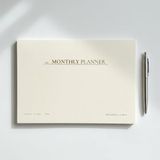 Fark Tanıtım/Paperto. Tarihsiz Aylık Planlayıcı, 29,7 × 21 cm, 32 Sayfa, 110 gr Ivory Kağıt, Krem Kapak, Aylık Plan Defteri (İngilizce)