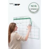 Farklı Bi Kağıt 85x56 cm Silinebilir Aylık Takvim Duvar Planlayıcı - Yapışkansız Süresiz Takvim (Ofis, Öğrenci)