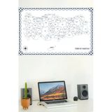 Farklı Bi Kağıt Türkiye Haritası Şeffaf Kağıt Üzerine Baskı 150x87cm