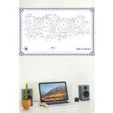 Farklı Bi Kağıt Türkiye Haritası Şeffaf Kağıt Üzerine Baskı 150x87cm