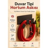 farklı evim Duvar Tipi Hortum Askısı Metal Bahçe Hortumu Tutucu 30 Metre Kapasiteli Dış Mekan Hortum Toparlayıcı Askı Aparatı