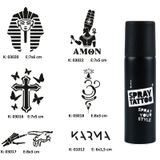 Farklı İnançlar Spray Tattoo Geçici Dövme Seti Dark Sprey Dövme Kiti