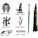 Farklı İnançlar Tüp Kına Ve Fırça Hediyeli Tattoo Geçici Dövme Seti
