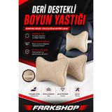 FARKSHP VOLVO S90 UYUMLU ARAÇ-ÖZEL ÜRETİM OTO KREM DERİ KREM DİKİŞLİ BOYUN DESTEK YASTIĞI