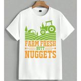 Farm Fresh Butt Nuggets Tarim Unisex Oversize Tişört Beyaz - XL