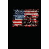 Farm Tractors America Flag: Journal / Notebook / Diary, 120 Blank Lined Pages, 6 x 9 inches, Matte Finish Cover, Great Gift For Kids And Adults