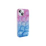 Farma Teknoloji İphone 15 Uyumlu Frm Kılıf Simli 3D Desenli Hacar Kapak-Pembe-Mavi