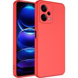 Farma Teknoloji Xiaomi Redmi Note 12 Pro 5g Kılıf Yumuşak Silikon Kamera Korumalı Lansman Frm - Kırmızı
