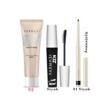 Farmasi BB Krem 02 30 ml Zen Maskara 8 ml Asansörlü Göz Kalemi 01 Siyah Avantajlı Trend Paket