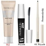 Farmasi BB Krem 02 30 ml Zen Maskara 8 ml Asansörlü Göz Kalemi 01 Siyah - BBKREM 02