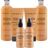 Farmasi Keratin Theraphy 3'lü Saç Bakım Seti - Şampuan - Maske - Sprey x 2