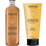 Farmasi Keratin Therapy 360 ml Şampuan + Keratin Therapy Onarıcı 200 ml Saç Bakım Maskesi