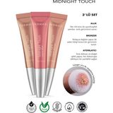 Farmasi Midnight Touch Yumuşak Sünger Uçlu Set Likit Bronzlaştırıcı & Aydınlatıcı & Allık 12ML X3 - 100
