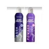 Farmasi Stay Fresh Aqua Erkek Sprey Deodorant 150 ML + Stay Fresh Powder Kadın Sprey Deodorant 150 ML
