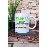 Farmer Noun Outstanding Person Baskılı Çiftçi Hediyelik Baskılı Çay Kahve Sunum Kupa Bardak - Beyaz