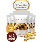 Farmio 12'li Cep Boy Deluxe Mix - (Kavrulmuş Karışık Kuruyemiş) 12 x 40GR Cep Boy Hafif Atıştırmalık - 480 gr