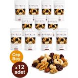 Farmio 12'li Cep Boy Enerji Mix - (Çiğ Karışık Kuruyemiş) 12 x 40GR Cep Boy Hafif Atıştırmalık - 480 gr