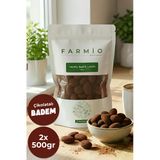 Farmio Çikolata Kaplı Badem 1Kg - Sütlü Çikolatalı Badem Draje - 2X500gr