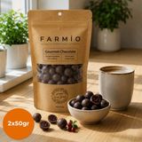 Farmio Ilave Şekersiz Bitter Çikolata Kaplı Turna Yemişi - 2X50GR Doypack - 100 gr