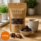 Farmio Ilave Şekersiz Bitter & Portakallı Çikolata Kaplı Dut & Badem - 2X50GR Doypack - 100 gr