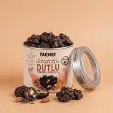 Farmio Ilave Şekersiz Bitter & Portakallı Çikolata Kaplı Dut & Badem - 70GR Teneke Kutu - 70 gr