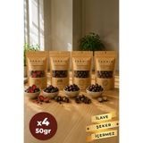 FARMİO İlave Şekersiz Çikolata 4x50gr - Çilek, Kinoa Patlağı, Turna Yemişi, Dutlu & Bademli
