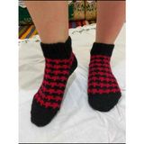 Farmlove El Örgüsü Çorap - Çizgi Desenli Kırmızı - 36 - 39