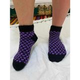 Farmlove El Örgüsü Çorap - Piti Desenli Mor - 36 - 39