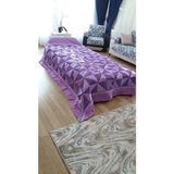 Farmlove Kırkyama Pamuk Saten Pike Yorgan Yatakörtüsü Çeyizlik Elyapımı -Lila 3