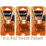 Farnia Yüksek Esanslı Askılı Araç Kokusu Edp Parfüm Mango Kavun 8 ml 3 Adet Avantaj Paketi