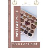 #farpaleti Sedefli Shine Kalp Tasarım 56 Renk Profesyonel Yoğun Pigment Tozutmaz Far Paleti 2'li Set - çok renkli
