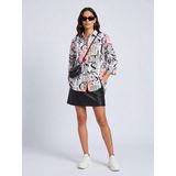 Farren Baskılı Oversize Poplin Gömlek - 36 - Lila