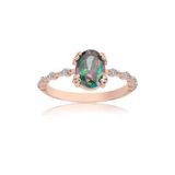 Fasek Gold 14 Ayar 0.95 Ct Evlilik Teklifi Altın Yüzük Mistik Topaz Altın Evlilik Teklifi İhtişamı Yüzüğü