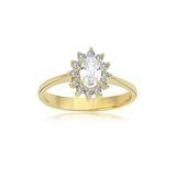 Fasek Gold 14 Ayar 1.10 Ct Evlilik Teklifi Altın Yüzük Altın Zirkon Taş Anturajlı Evlilik Teklifi Yüzüğü