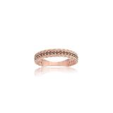 Fasek Gold 14 Ayar Altın Örgü Smoky Taşlı Tam Tur Yüzük, 16, ANK1062A0, Pembe, Kadın