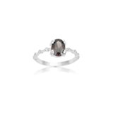 Fasek Gold 14 Ayar Altın Oval Smoky Quartz Taşlı Evlilik Teklifi Yüzüğü, 20, ANK1076A0, Beyaz, Kadın