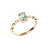 Fasek Gold 14 Ayar Altın Oval Topaz Taşlı Evlilik Teklifi Yüzüğü, 15, HNKYUZ3182, Sarı, Kadın