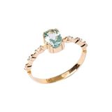 Fasek Gold 14 Ayar Altın Oval Topaz Taşlı Evlilik Teklifi Yüzüğü, 16, HNKYUZ3182, Sarı, Kadın
