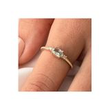 Fasek Gold 14 Ayar Altın Oval Topaz Taşlı Yüzük, 10, HNKYUZ3158, Sarı, Kadın