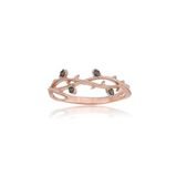 Fasek Gold 14 Ayar Altın Sarmaşık Smoky Quartz Taşlı Yüzük, 6, ANK1055A0, Pembe, Kadın