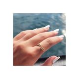 Fasek Gold 14 Ayar Altın Z Tasarım Minimal Yüzük, 7, HNKYUZ2576, Sarı, Kadın