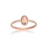Fasek Gold 14 Ayar Taşsız Altın Yüzük Altın Harf Yazılabilir Taşsız Oval Plaka Minimal Yüzük
